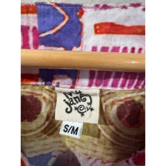 Ivy Jane Tie Front Mixed print Blouse Top Oversized S / M - Picture 3 of 7